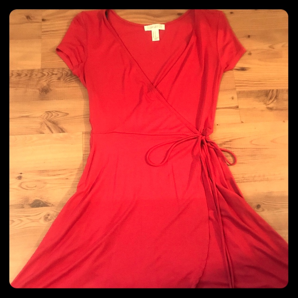 Coral Wrap Dress